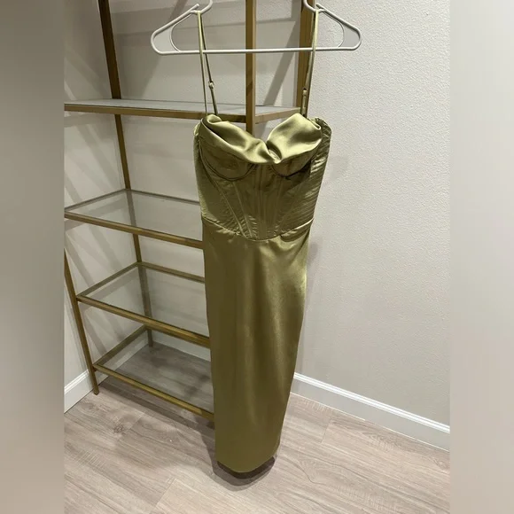 House of CB Olive Green Midi Dress - Picture 5 of 15